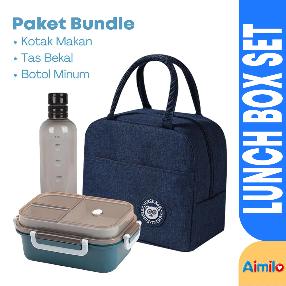 Set Kotak Makan Anti Tumpah Anak 2in1 3in1