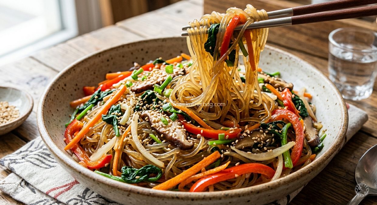Resep Korean Glass Noodle Salad Japchae - KulinerBDG