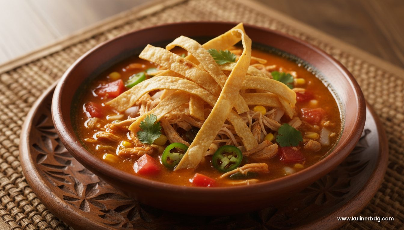 Resep Tortilla Soup Meksiko - Sup Tomat Ayam Renyah - KulinerBDG