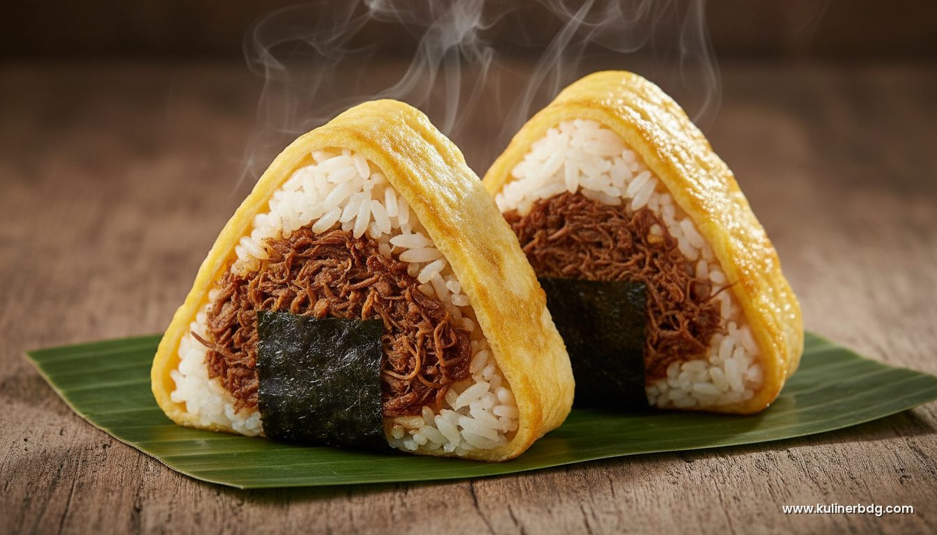 Resep Onigiri Isi Abon Sapi & Telur, Bekal Sekolah Praktis - KulinerBDG