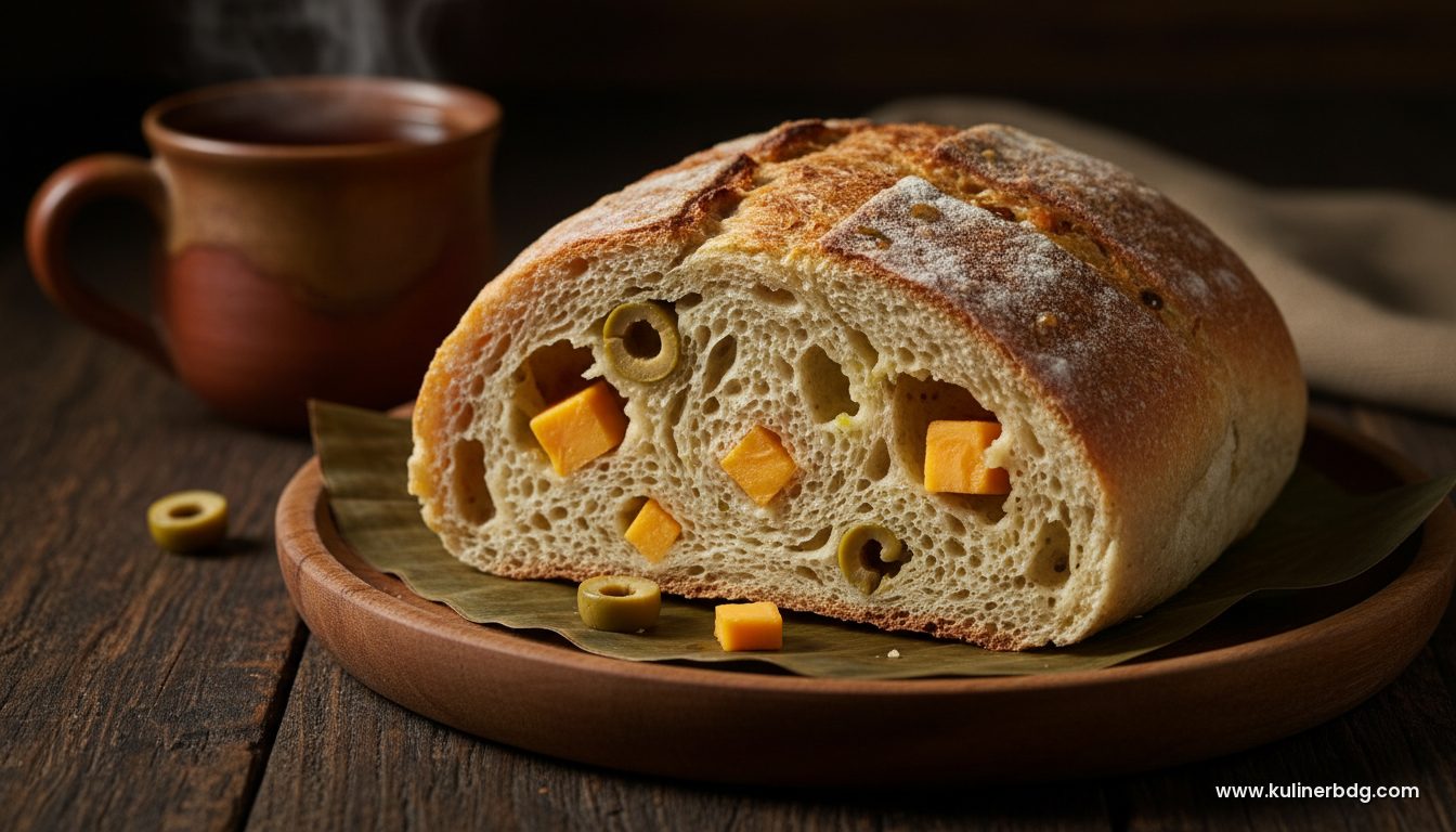 Resep Roti Sourdough Isi Keju & Zaitun ala Mediterania - KulinerBDG