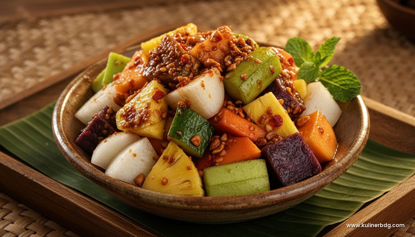 Resep Rujak Buah Bumbu Kacang Pedas Manis Khas Bandung - KulinerBDG