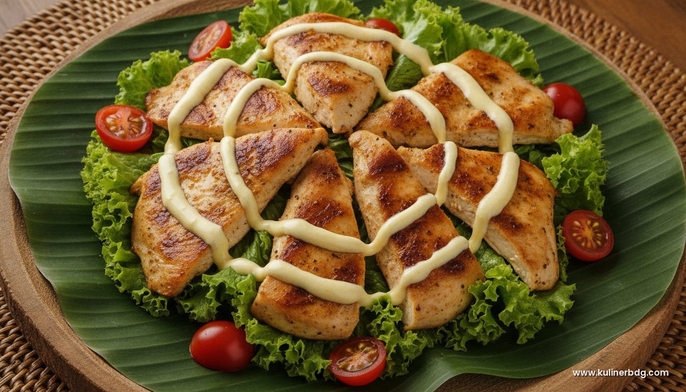 Resep Salad Ayam Panggang Saus Yogurt Madu Lemon - KulinerBDG