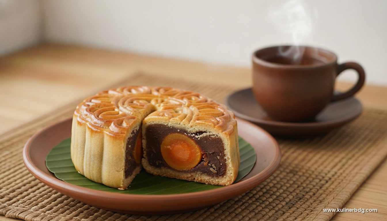 Resep Mooncake Tradisional Isi Pasta Kacang Merah & Kuning Telur Asin - KulinerBDG