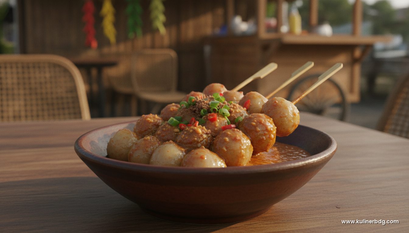 Resep Cilok Bandung Kenyal, Saus Kacang Pedas Gurih - KulinerBDG