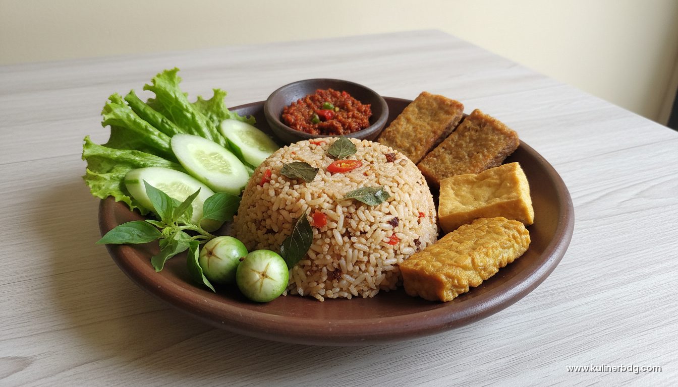 Resep Nasi Tutug Oncom Komplit, Gepuk Tahu Tempe & Sambal Dadak Cabe Merah - KulinerBDG