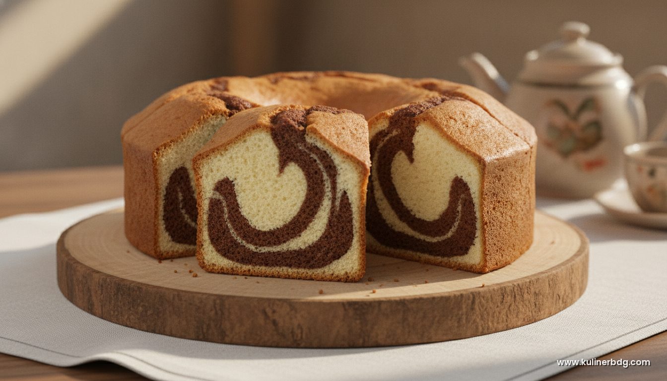 Resep Kue Marble Lembut, Cantik Bermotif Cokelat Vanila - KulinerBDG
